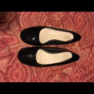 Ecco Black Flats, Size 8